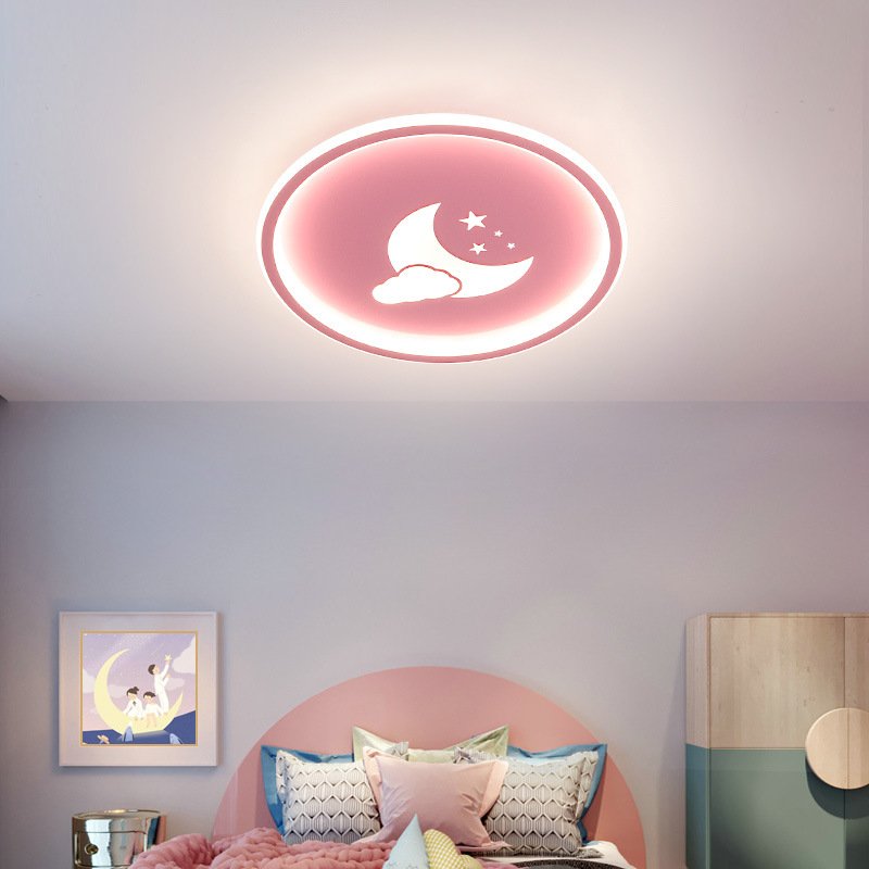 LED Cartoon Cloud Ceiling Lights for Boys Girls Kids Room Bedroom Decor warm light_Pink[40*4.5CM]-36W