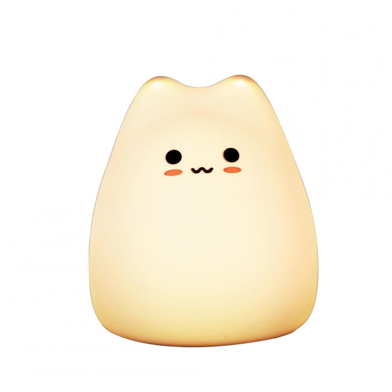 LED Cat Kids Night Light With Tap Control Soft Silicone Night Lamp For Kids Baby Girls Boys Children Toddler cute cat