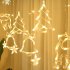 LED Christmas Curtain Light Bell Elk Christmas Tree Shape Waterproof Battery Powered Fairy Lights For Wedding Party New Year Decoration colorful