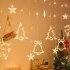 LED Christmas Curtain Light Bell Elk Christmas Tree Shape Waterproof Battery Powered Fairy Lights For Wedding Party New Year Decoration colorful