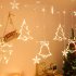 LED Christmas Curtain Light Bell Elk Christmas Tree Shape Waterproof Battery Powered Fairy Lights For Wedding Party New Year Decoration colorful