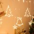 LED Christmas Curtain Light Bell Elk Christmas Tree Shape Waterproof Battery Powered Fairy Lights For Wedding Party New Year Decoration colorful