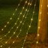 LED Christmas Tree Star Waterfall Lights With Remote Control 8 Lighting Modes IP44 Waterproof String Light For Outdoor Christmas Decorations USB colorful