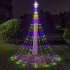 LED Christmas Tree Star Waterfall Lights With Remote Control 8 Lighting Modes IP44 Waterproof String Light For Outdoor Christmas Decorations USB colorful
