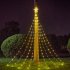 LED Christmas Tree Star Waterfall Lights With Remote Control 8 Lighting Modes IP44 Waterproof String Light For Outdoor Christmas Decorations USB colorful