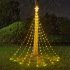 LED Christmas Tree Star Waterfall Lights With Remote Control 8 Lighting Modes IP44 Waterproof String Light For Outdoor Christmas Decorations USB colorful