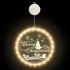 LED Christmas Window Lights 7LM High Brightness Energy Saving Battery Powered Hanging Xmas Decorative Light Santa