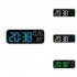 LED Clock Digital Wall Clock With 3 speed Brightness Adjustment Temperature Countdown Function Voice Control Wall Clocks For Office Bedroom White shell blue lig