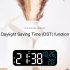 LED Clock Digital Wall Clock With 3 speed Brightness Adjustment Temperature Countdown Function Voice Control Wall Clocks For Office Bedroom White shell blue lig
