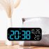 LED Clock Digital Wall Clock With 3 speed Brightness Adjustment Temperature Countdown Function Voice Control Wall Clocks For Office Bedroom White shell blue lig