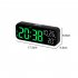 LED Clock Digital Wall Clock With 3 speed Brightness Adjustment Temperature Countdown Function Voice Control Wall Clocks For Office Bedroom White shell blue lig