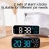 LED Clock Digital Wall Clock With 3 speed Brightness Adjustment Temperature Countdown Function Voice Control Wall Clocks For Office Bedroom White shell blue lig