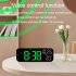 LED Clock Digital Wall Clock With 3 speed Brightness Adjustment Temperature Countdown Function Voice Control Wall Clocks For Office Bedroom White shell blue lig