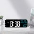 LED Clock Digital Wall Clock With 3 speed Brightness Adjustment Temperature Countdown Function Voice Control Wall Clocks For Office Bedroom White shell blue lig