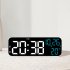 LED Clock Digital Wall Clock With 3 speed Brightness Adjustment Temperature Countdown Function Voice Control Wall Clocks For Office Bedroom White shell blue lig