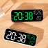 LED Clock Digital Wall Clock With 3 speed Brightness Adjustment Temperature Countdown Function Voice Control Wall Clocks For Office Bedroom White shell blue lig