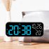 LED Clock Digital Wall Clock With 3 speed Brightness Adjustment Temperature Countdown Function Voice Control Wall Clocks For Office Bedroom White shell blue lig