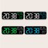 LED Clock Digital Wall Clock With 3 speed Brightness Adjustment Temperature Countdown Function Voice Control Wall Clocks For Office Bedroom White shell blue lig