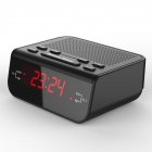 LED Clock Radio European Style Creative Alarm Clock Bedside Clock Control Plug-In Radio FM black