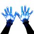 LED Color Changing Flashing Skeleton Gloves Novelty Halloween Costume Party Concert Prop Blue light