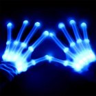 LED Color Changing Flashing Skeleton Gloves Novelty Halloween Costume Party Concert Prop Blue light
