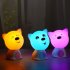 LED Colorful Night Light USB Charging Silicone Cartoon Dog Baby Nursery Pat Lamp for Children purple
