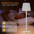 LED Cordless Table Lamp Rechargeable Desk Lamp 3 Level Brightness Touch Control Night Light For Bedroom Dining Room White  2000mAh 