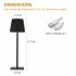 LED Cordless Table Lamp Rechargeable Desk Lamp 3 Level Brightness Touch Control Night Light For Bedroom Dining Room White  2000mAh 