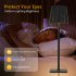 LED Cordless Table Lamp Rechargeable Desk Lamp 3 Level Brightness Touch Control Night Light For Bedroom Dining Room Black  2000mAh 