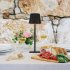 LED Cordless Table Lamp Rechargeable Desk Lamp 3 Level Brightness Touch Control Night Light For Bedroom Dining Room Black  2000mAh 
