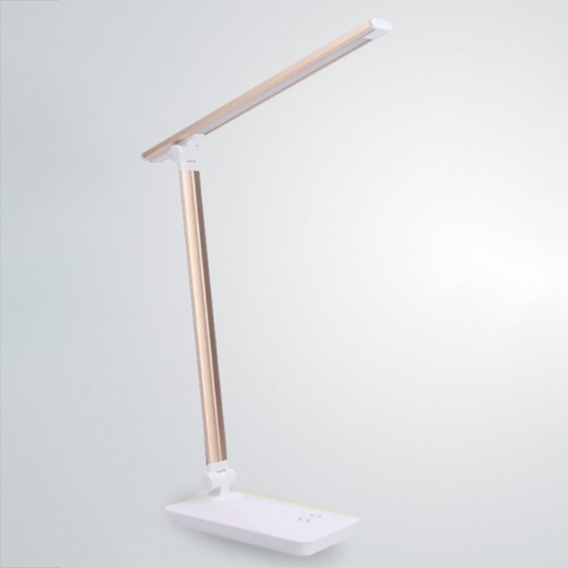 LED Desk Lamp Eye-caring Table Lamps Dimmable Office Lamp with USB Charging Port Night Light Gold_Plug-in model + usb cable + charging head