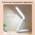 LED Desk Lamp For Office Home Rechargeable Battery Operated 3000k 4500k 6000k 3 Brightness Dimmable Wireless Reading Lamp Flexible Foldable Desk Light white