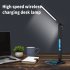 LED Desk Lamp with Wireless Charger Dual Lcd Display Multi functional Smart Eye Caring Table Lamps White US Plug