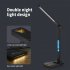 LED Desk Lamp with Wireless Charger Dual Lcd Display Multi functional Smart Eye Caring Table Lamps Black EU Plug