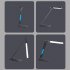 LED Desk Lamp with Wireless Charger Dual Lcd Display Multi functional Smart Eye Caring Table Lamps Black US Plug