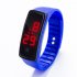 LED Digital Display Bracelet Watch Children s Students Silica Gel Sports Watch Lake blue