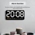 LED Digital Wall Clock With 2 Alarm Large Display Alarm Clock For Living Room Office Classroom Gym Shop Decor green light