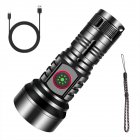 LED Extremely Bright Torch, 50000 Lumens Flashlight, Type-C Rechargeable Zoom Torch, IP65 Waterproof Flashlight With 4 Light Modes For Camping Hiking Battery not included