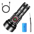 LED Extremely Bright Torch, 50000 Lumens Flashlight, Type-C Rechargeable Zoom Torch, IP65 Waterproof Flashlight With 4 Light Modes For Camping Hiking Including 1 battery