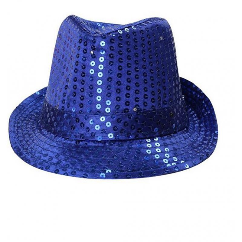 LED Flashing Sequin Fedora Hat Party Novelty Costume Jazz Caps  Black