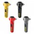 LED Flashlight Multi functional Safety Hammer Flashlight USB Charging Portable Strong Light Torch For Camping Hiking Fishing yellow
