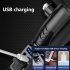 LED Flashlight Multi functional Safety Hammer Flashlight USB Charging Portable Strong Light Torch For Camping Hiking Fishing yellow