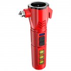 LED Flashlight Multi-functional Safety Hammer Flashlight USB Charging Portable Strong Light Torch For Camping Hiking Fishing red