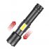 LED Flashlight P70 COB Short Hard Oxidation I   O Rechargeable Waterproof Flashlight black Model 1670
