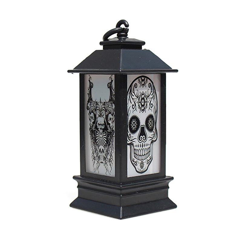 LED Halloween Wind Lanterns Battery Powered Mini Skeleton Skull Head Pumpkin Wind Lamp For Home Bar Halloween Party Decor skull