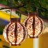 LED Hanging Solar Lanterns with Handle Outdoor Garden Lights Decoration Bronze