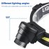 LED Headlamp With Motion Sensor  USB Rechargeable 10 Lighting Mode  COB Wide Beam Headlight  Head mounted Waterproof For Fishing Camping Hiking Outdoor 668 zoom
