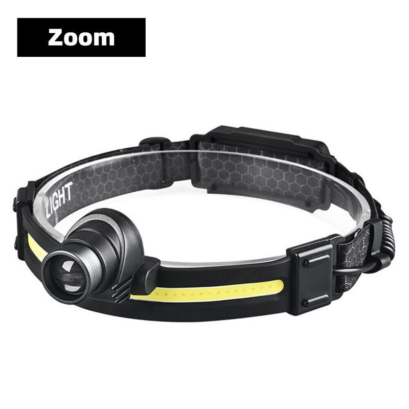 LED Headlamp With Motion Sensor, USB Rechargeable 10 Lighting Mode, COB Wide Beam Headlight, Head-mounted Waterproof For Fishing Camping Hiking Outdoor 668 zoom + USB cable