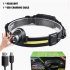 LED Headlamp With Motion Sensor  USB Rechargeable 10 Lighting Mode  COB Wide Beam Headlight  Head mounted Waterproof For Fishing Camping Hiking Outdoor 668 zoom