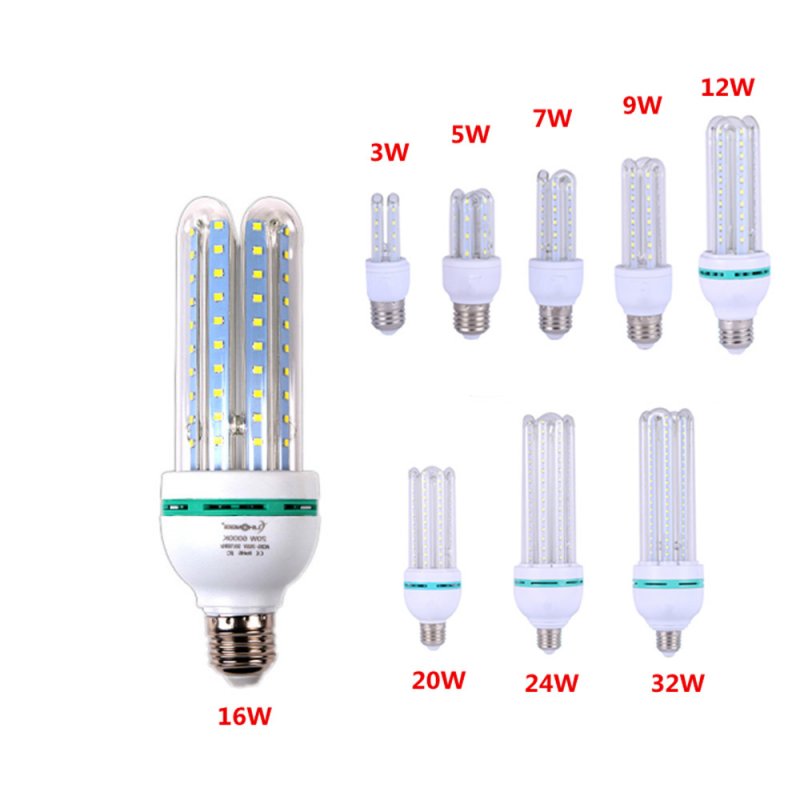 LED Hight Bright U Shape Corn Bulb 85-265V E27 White Light